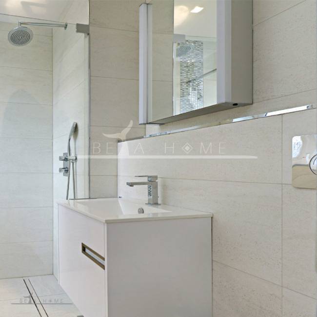 Minimalistic bathroom with rado porcelain tiles
