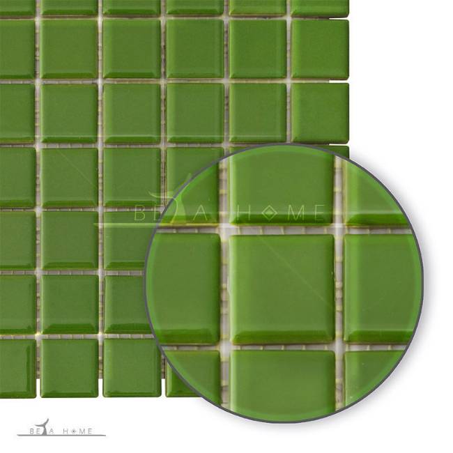 Artema ceramic bright green mosaic tiles detail