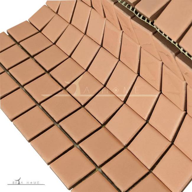Artema ceramic tan pink mosaic tiles on backing mesh