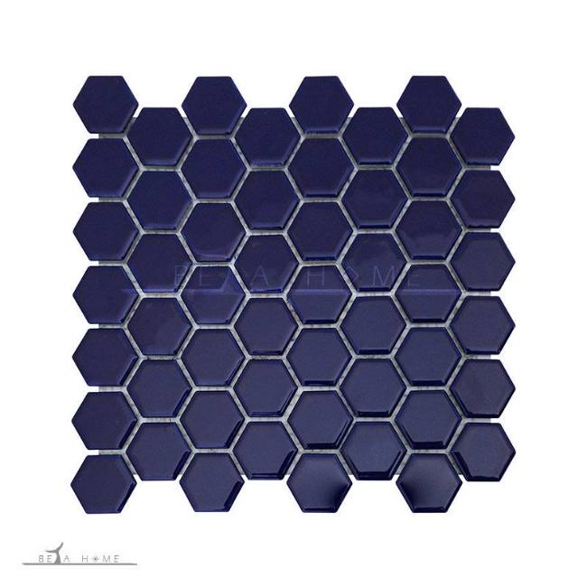 Artema ceramic Navy blue hexagon mosaic tiles