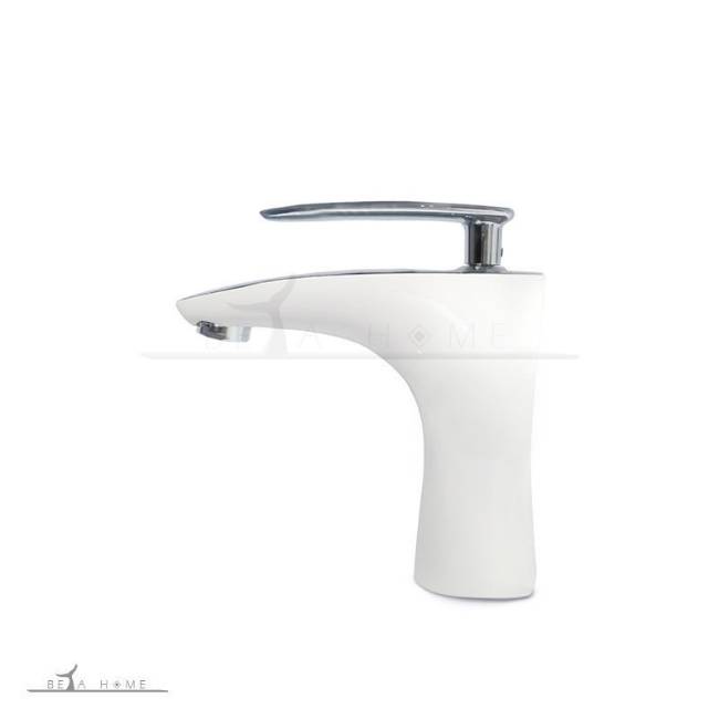 Viola edrina white and chrome bathroom sink lever tap