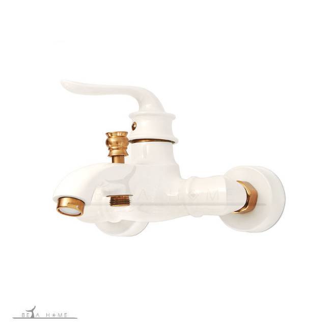 Behrizan persia white and gold bath shower mixer tap