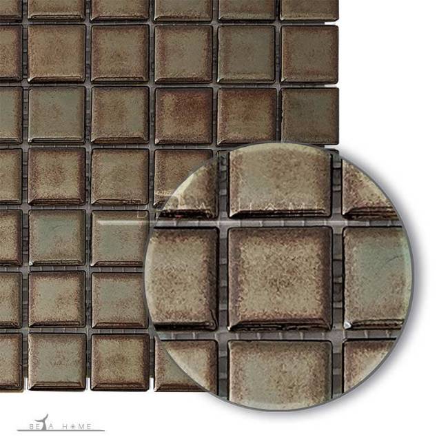 Metallic copper finish mosaic porcelain tiles