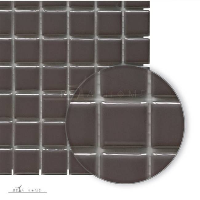 Dark grey porcelain mosaic tiles