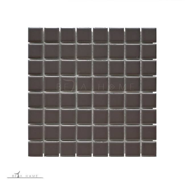 Dark grey porcelain mosaic tiles sheet