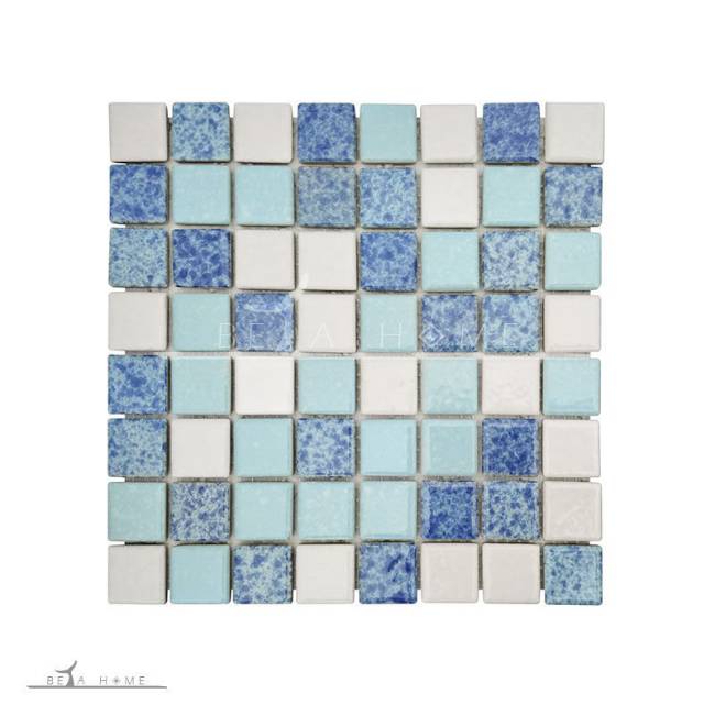 Artema ceramic sea mix cloud effect blue and white glazed mosaic sheet