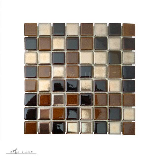 Moda metallic finish brown mix mosaic sheet