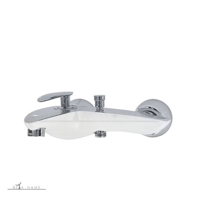 Edrina taps Viola bath tap with chrome and white finish
