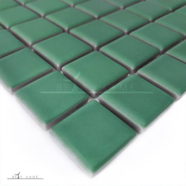 Artema ceramic glazed green tiles close view