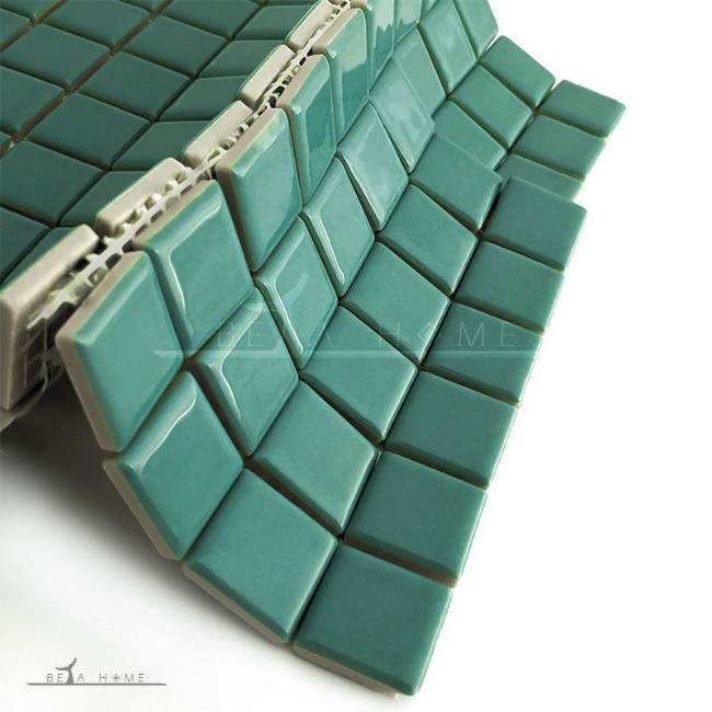 Artema ceramic turquoise green porcelain mosaic tiles on backing mesh