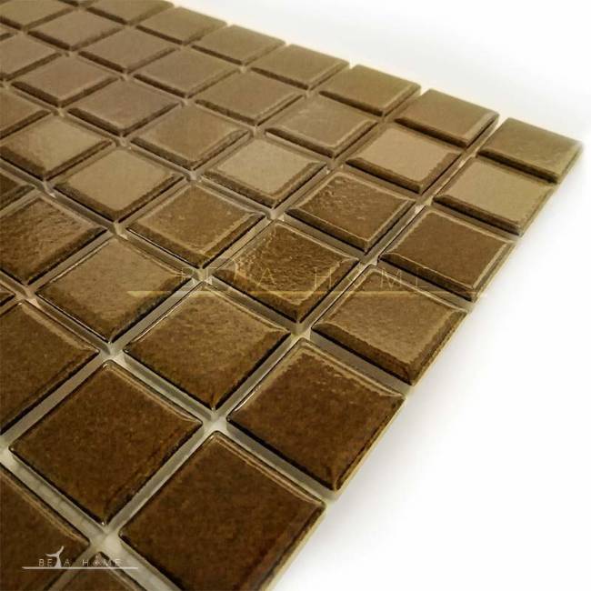 Metallic golden brown metallic glazed mosaic tiles