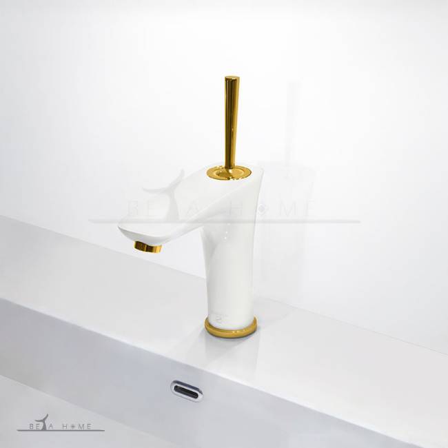 Edrina taps Provida white and gold modern tap