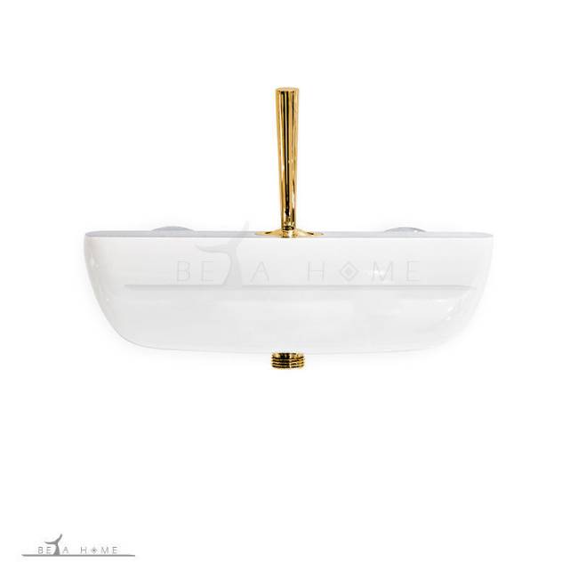 Provida white and gold bidet or shower mixer tap
