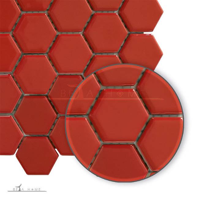 Artema ceramic red porcelain tiles zoom detail