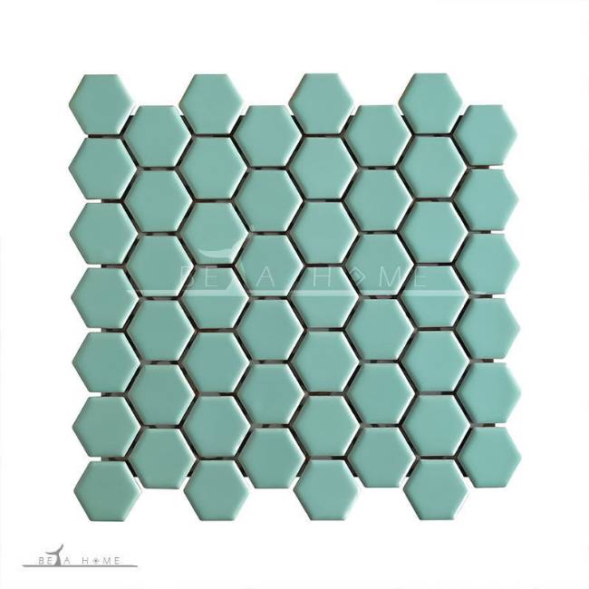Artema ceramic cyan green glazed hexagon mosaic porcelain tiles