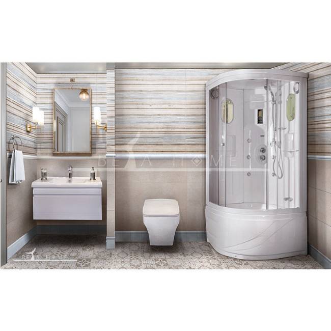 Luxury shower suite with sophia bath, Katia toilet and Vista vanity unit