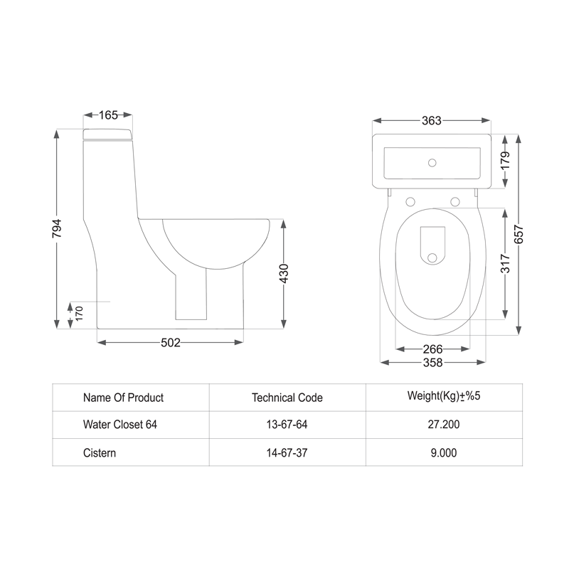 Modern Toilets Olga Toilet Cistern & Base Betahome