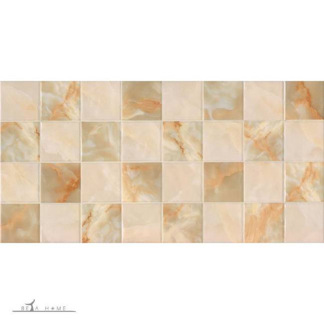 Guell beige decorative stone chess effect porcelain tile