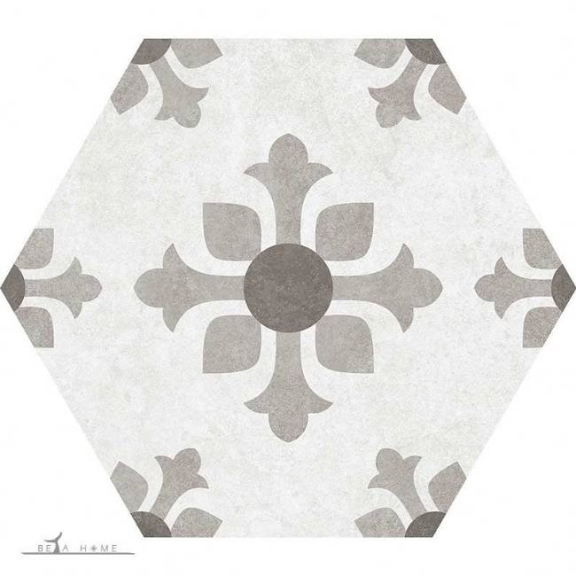 Hana hexagon star porcelain grey decor tiles