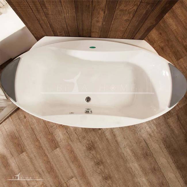 Persia vasat bath with straight edge to wall top view