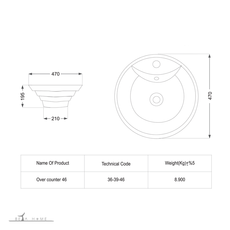 Designers Choice | Oriental Counter Top Basin | Betahome