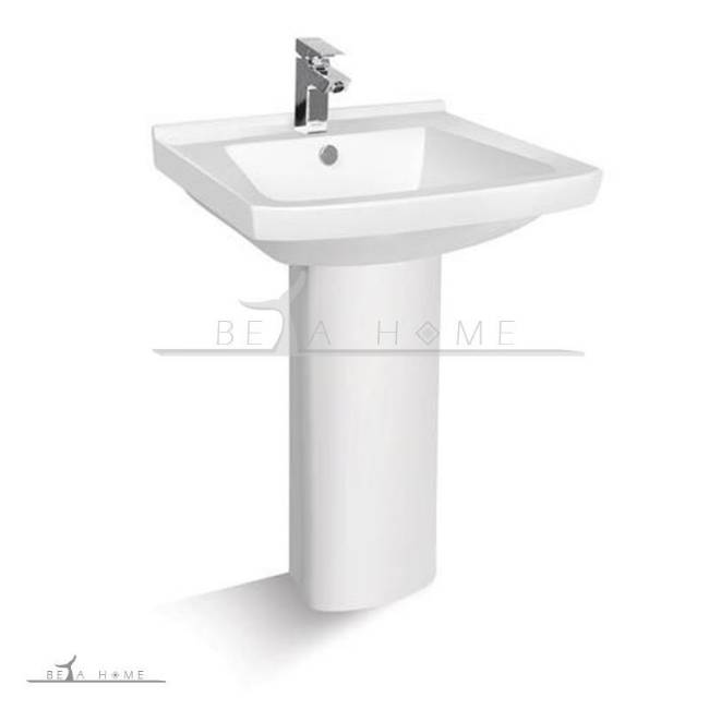 Mondial square sink with pedestal