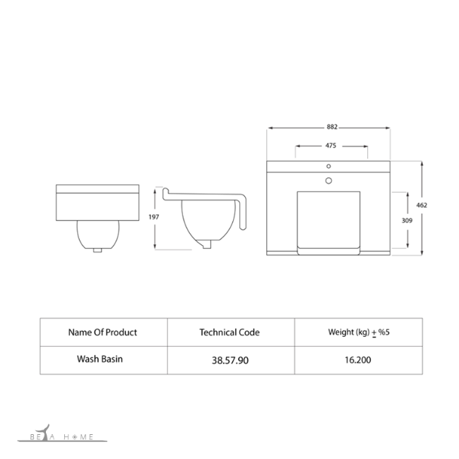 Vista cabinet top sink dimensions