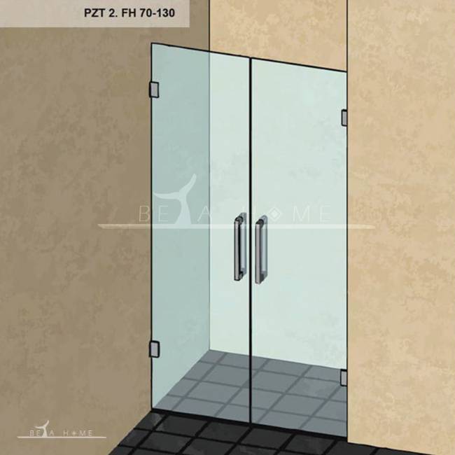 Frameless hinged double doors diagram
