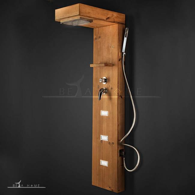 Nature thermo wood tower shower panel