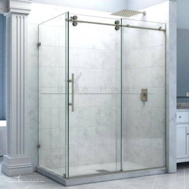persian standard frameless sliding door corner shower