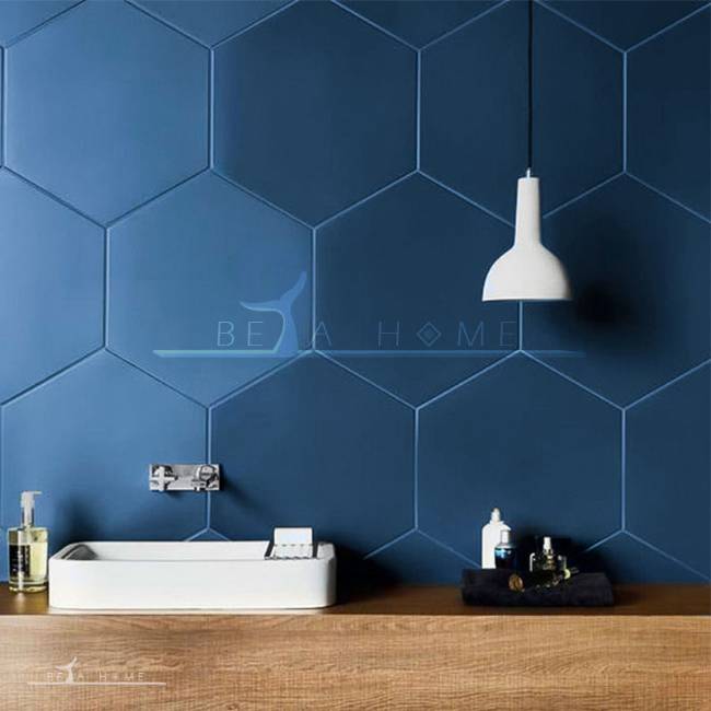 Blue hexagonal tiles