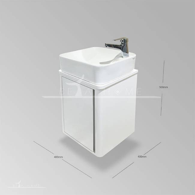 White alfa 40 Sink Vanity Unit