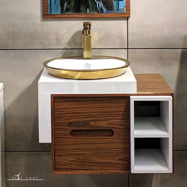 Morvarid oriental gold sink with cabinet
