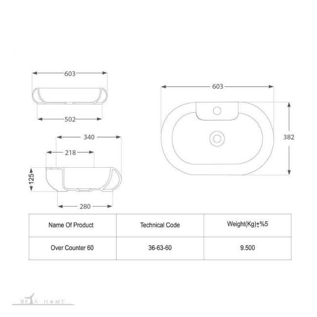 morvarid parmida countertop sink dimensions