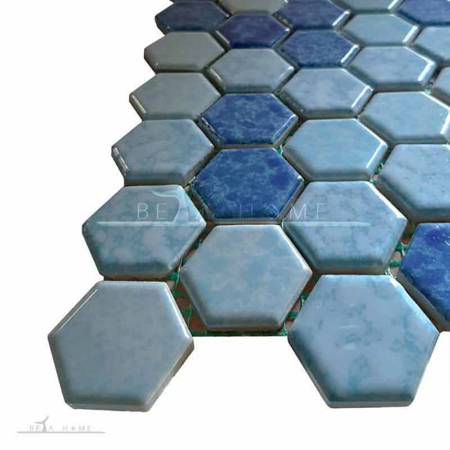 Swimming pool mosaic tile blue mix
