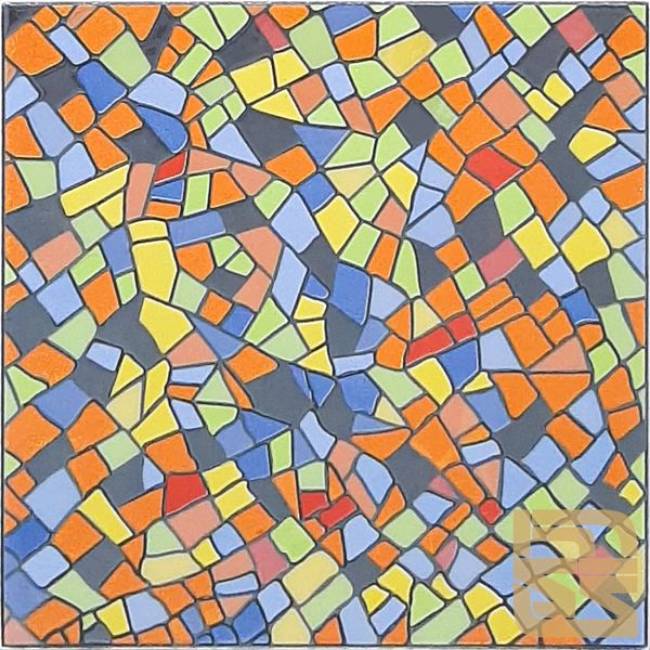 Multicolour mosaic effect tiles