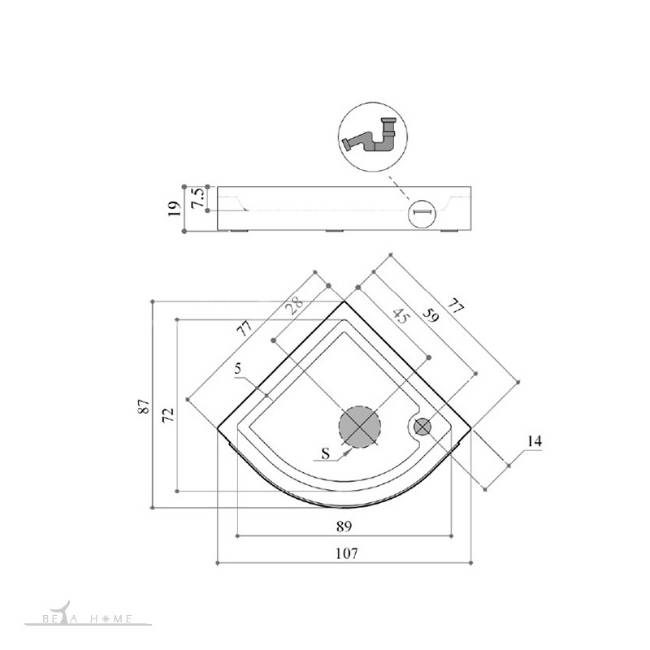 melissa shower tray dimensions