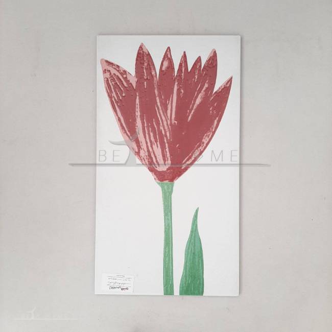 صورة Behind the cabinet single red tulip flower (white cashmere) 60*33