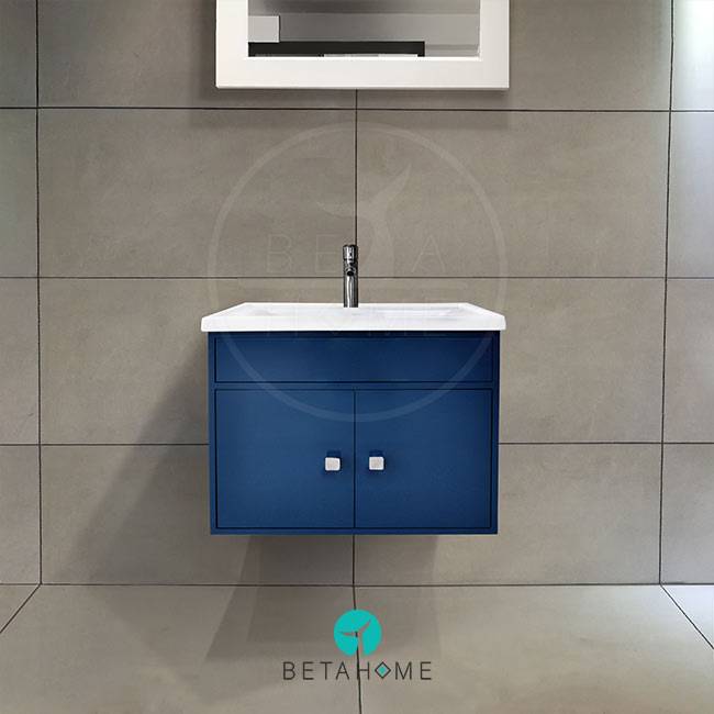 Morvarid Matte navy blue alpha sink vanity unit