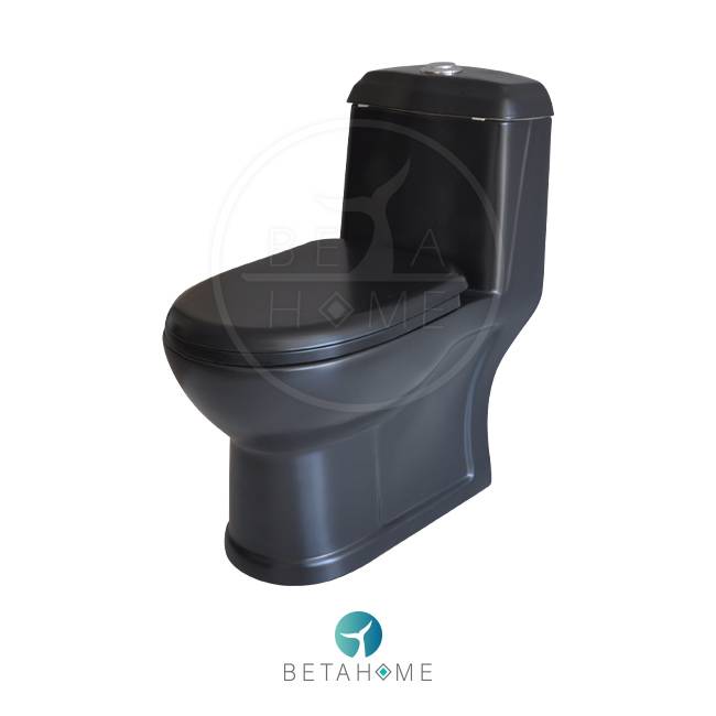 Black Verona Toilet +Soft Closed Seat Morvarid Sanitary