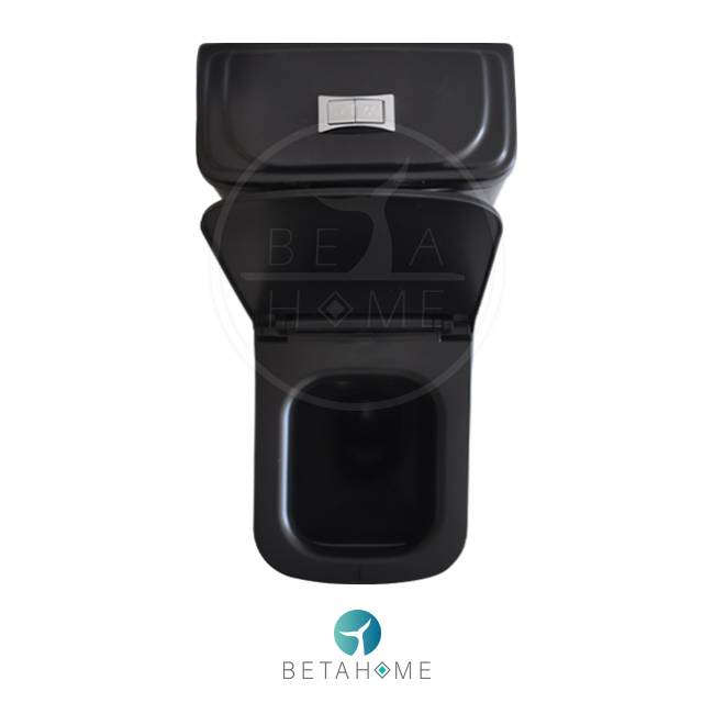 Black Alpha70 Modern Square Toilet + Soft Close Seat 