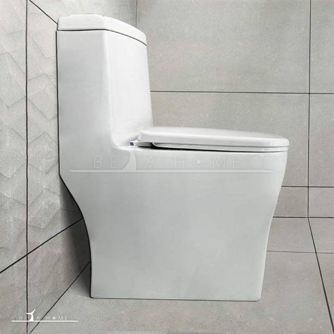 White Alpha70 Modern Square Toilet + Soft Close Seat