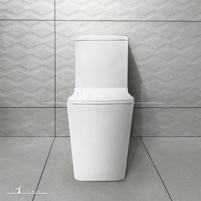 White Alpha70 Modern Square Toilet + Soft Close Seat