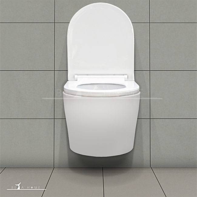 White Despina Wall-mount Toilet + Soft Close Seat Morvarid Sanitary