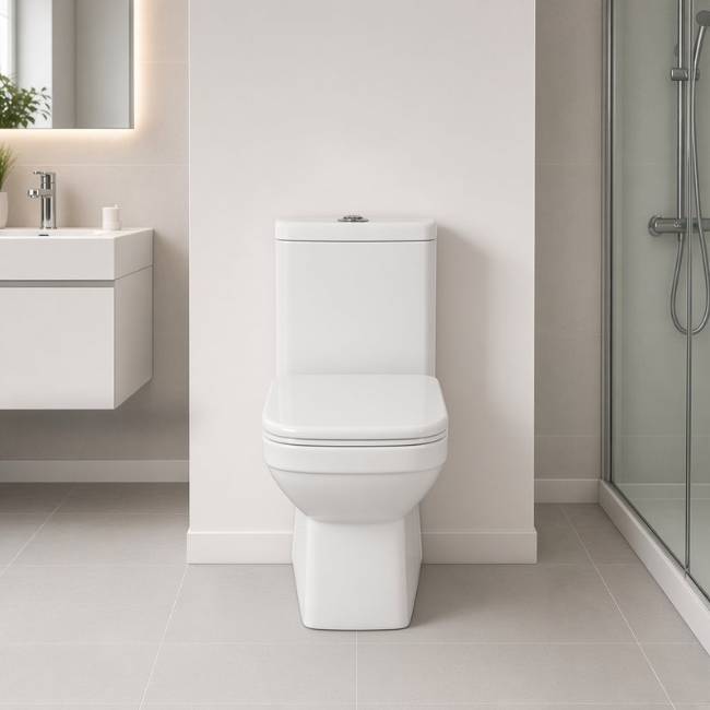 Yaris toilet in a modern bathroom, front view