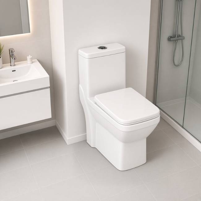 Yaris toilet in a modern bathroom, raised view